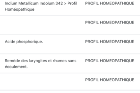 Profils Homeopathie
